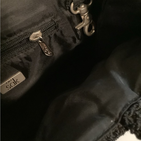 The Sak black woven crochet double handle tote bag - Picture 5 of 6